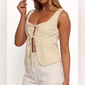 Petal and Pup Floral/Gingham Tie-Front Top